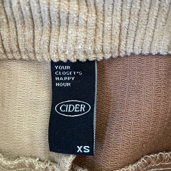 Cider Two tone Corduroy Pants Wide Legs XSmall NWT - Picture 8 of 9